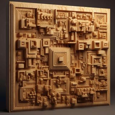 Patterns and decorations pixel 2 3d model